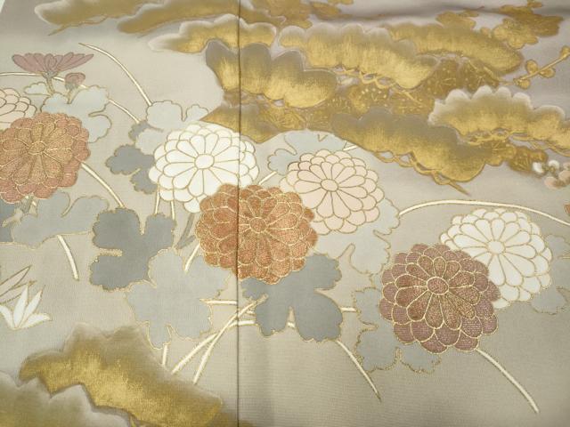 平和屋着物●創業460年・千總　色留袖　刺繍　雲取り松竹梅文　金彩　伊勢丹扱い　正絹　逸品　CABH2404ut