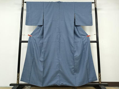 平和屋着物●上質なお召　格子柄　正絹　逸品　CABH2406ut
