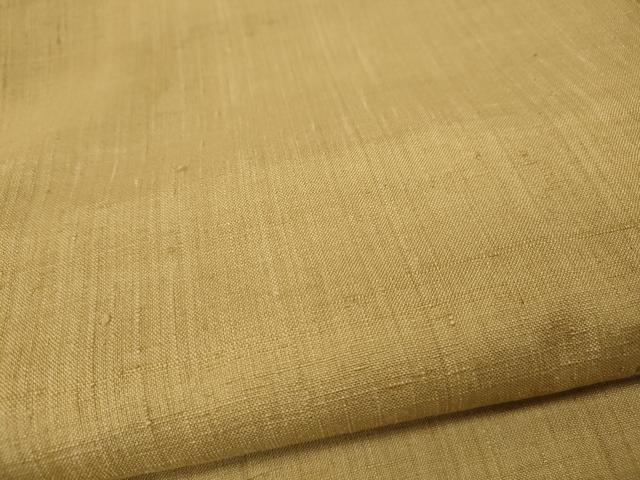 平和屋着物●結城紬　色無地　芥子色　正絹　逸品　CABH2407ut