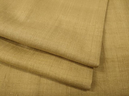 平和屋着物●結城紬　色無地　芥子色　正絹　逸品　CABH2407ut