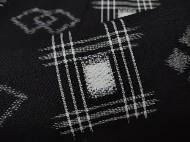 平和屋着物●久留米絣　単衣　吉祥文　綿　逸品　CABH2409ut