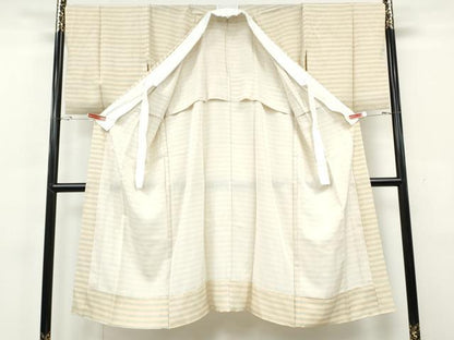 平和屋着物●長襦袢　無双仕立て　鹿の子横段文　正絹　逸品　CABH2411ut
