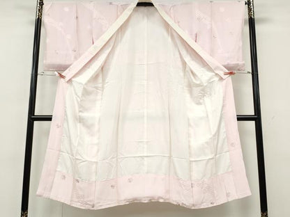 平和屋着物●長襦袢　袷　地紋起こし　花丸文　さが美扱い　正絹　逸品　CABH2412ut