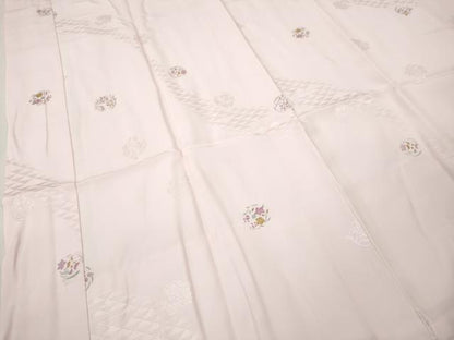 平和屋着物●長襦袢　袷　地紋起こし　花丸文　さが美扱い　正絹　逸品　CABH2412ut