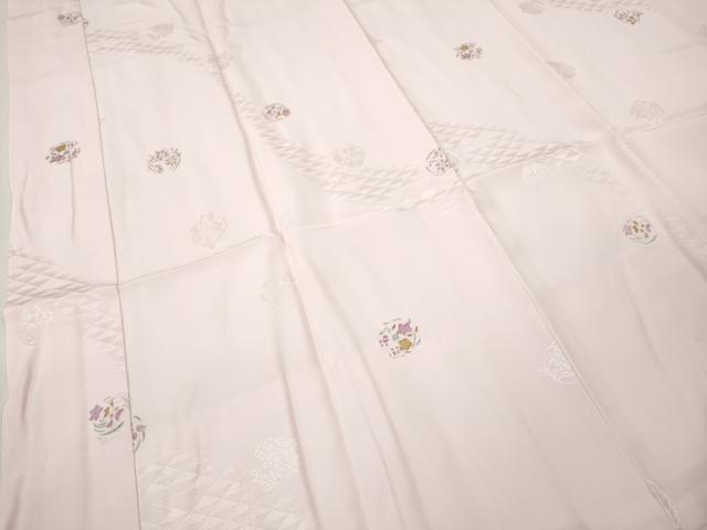 平和屋着物●長襦袢　袷　地紋起こし　花丸文　さが美扱い　正絹　逸品　CABH2412ut