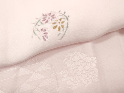 平和屋着物●長襦袢　袷　地紋起こし　花丸文　さが美扱い　正絹　逸品　CABH2412ut