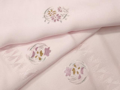 平和屋着物●長襦袢　袷　地紋起こし　花丸文　さが美扱い　正絹　逸品　CABH2412ut