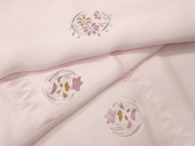 平和屋着物●長襦袢　袷　地紋起こし　花丸文　さが美扱い　正絹　逸品　CABH2412ut