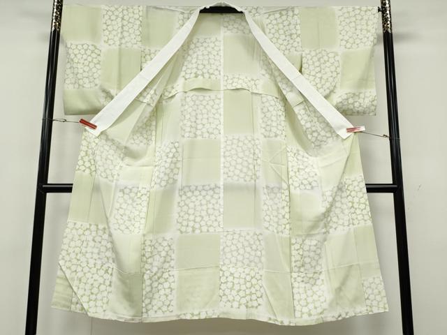 平和屋着物●長襦袢　無双仕立て　市松舞花文　正絹　逸品　CABH2413ut