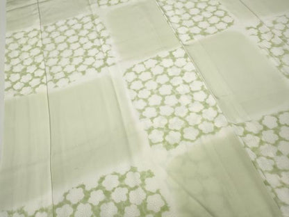 平和屋着物●長襦袢　無双仕立て　市松舞花文　正絹　逸品　CABH2413ut