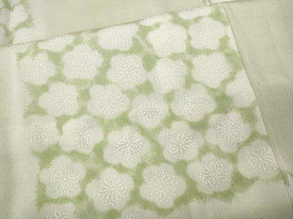 平和屋着物●長襦袢　無双仕立て　市松舞花文　正絹　逸品　CABH2413ut