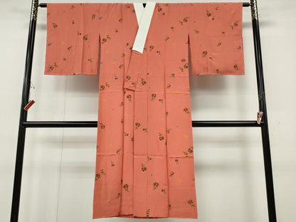 平和屋着物●長襦袢　無双仕立て　鈴花文　金彩　正絹　逸品　CABH2414ut