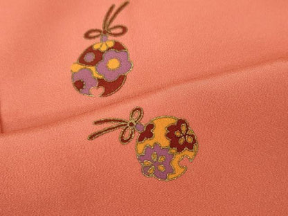 平和屋着物●長襦袢　無双仕立て　鈴花文　金彩　正絹　逸品　CABH2414ut