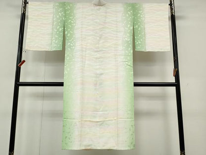 平和屋着物●長襦袢　袷　霞舞花文　暈し染め　正絹　逸品　CABH2419ut