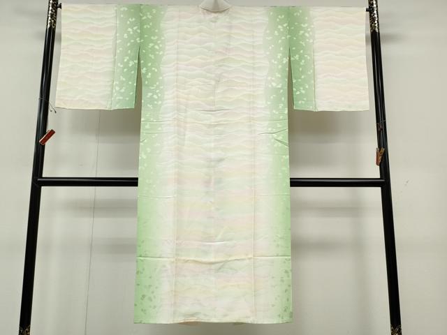 平和屋着物●長襦袢　袷　霞舞花文　暈し染め　正絹　逸品　CABH2419ut
