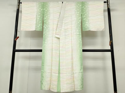 平和屋着物●長襦袢　袷　霞舞花文　暈し染め　正絹　逸品　CABH2419ut