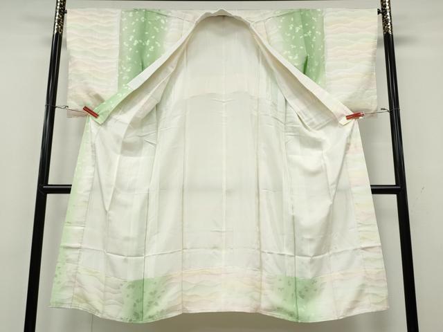 平和屋着物●長襦袢　袷　霞舞花文　暈し染め　正絹　逸品　CABH2419ut