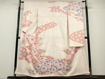 平和屋着物●豪華振袖　総絞り　流水花文　正絹　逸品　CABH2421ut