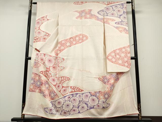 平和屋着物●豪華振袖　総絞り　流水花文　正絹　逸品　CABH2421ut