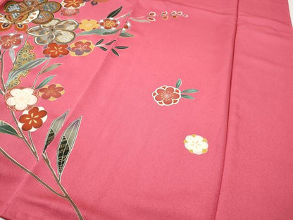 平和屋着物●豪華振袖　駒刺繍　舞蝶文　金彩　正絹　逸品　CABH2422ut