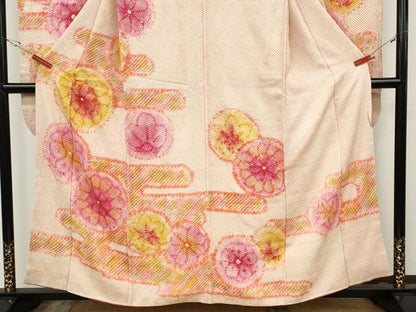 平和屋着物●豪華振袖　総絞り　エ霞花文　正絹　逸品　CABH2423ut