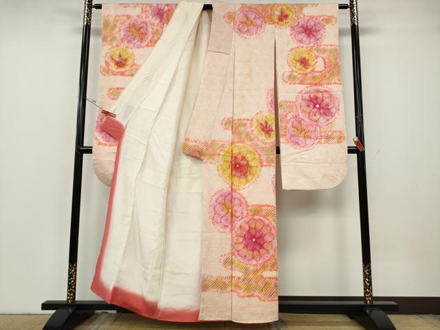平和屋着物●豪華振袖　総絞り　エ霞花文　正絹　逸品　CABH2423ut