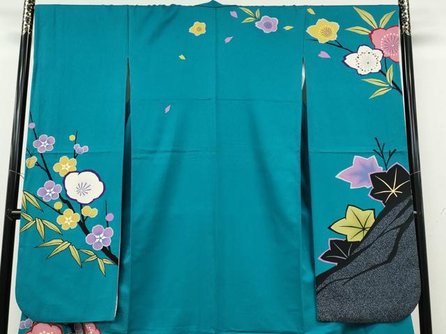 平和屋着物●豪華振袖　駒刺繍　松竹梅　金彩　正絹　逸品　CABH2425ut