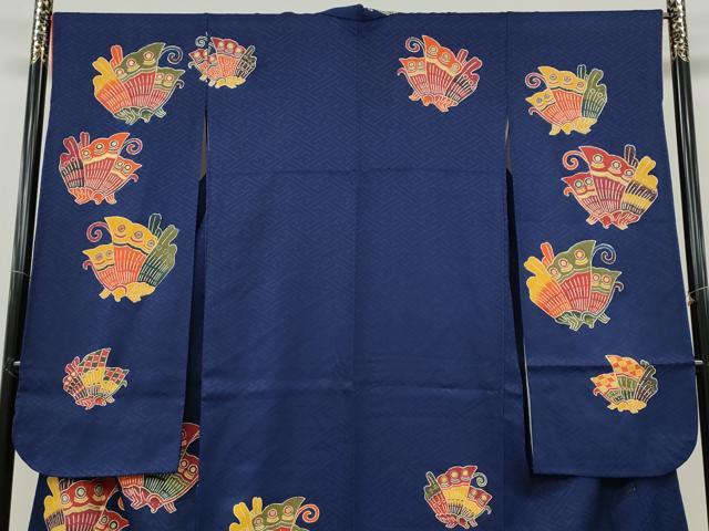 平和屋着物●豪華振袖　作家物　型染め　舞蝶文　金彩　正絹　逸品　CABH2427ut