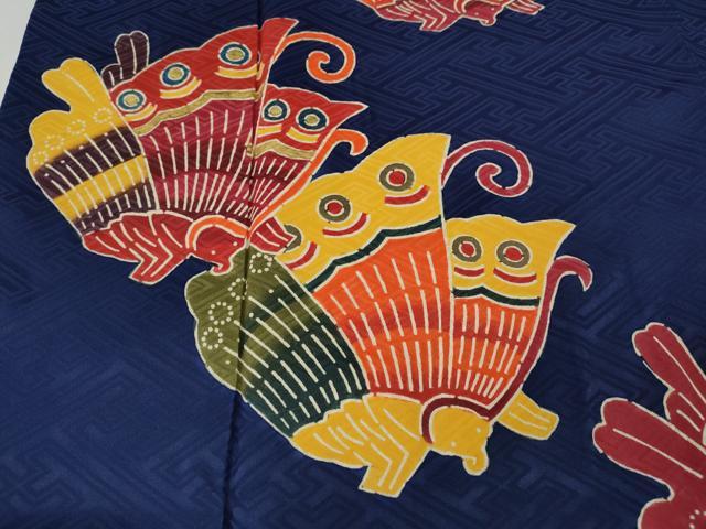 平和屋着物●豪華振袖　作家物　型染め　舞蝶文　金彩　正絹　逸品　CABH2427ut