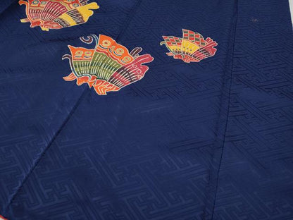 平和屋着物●豪華振袖　作家物　型染め　舞蝶文　金彩　正絹　逸品　CABH2427ut