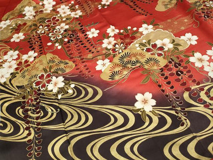 平和屋着物●豪華振袖　流水松藤花文　暈し染め　金彩　鈴乃屋扱い　正絹　逸品　CABH2430ut
