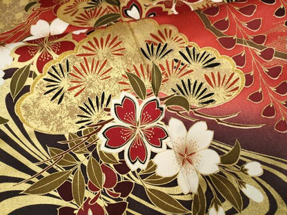 平和屋着物●豪華振袖　流水松藤花文　暈し染め　金彩　鈴乃屋扱い　正絹　逸品　CABH2430ut