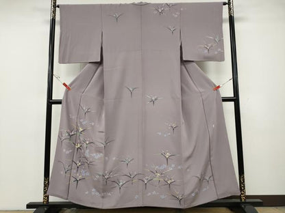 平和屋着物●本加賀友禅作家　毎田健治　訪問着　草花文　正絹　逸品　CABH2432ut