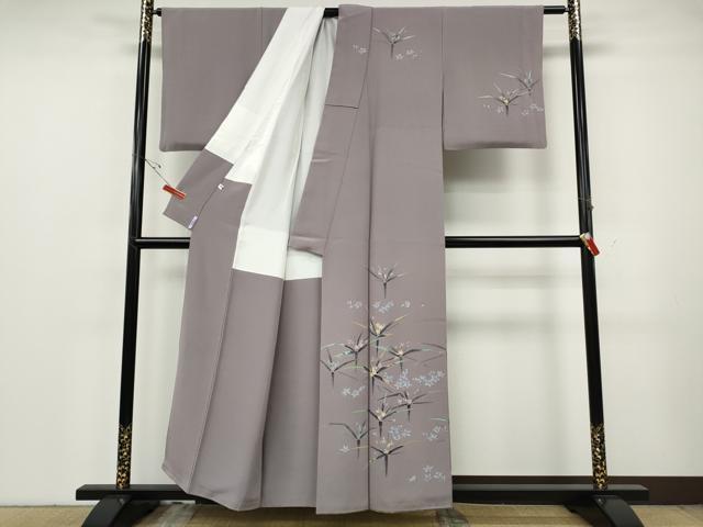 平和屋着物●本加賀友禅作家　毎田健治　訪問着　草花文　正絹　逸品　CABH2432ut