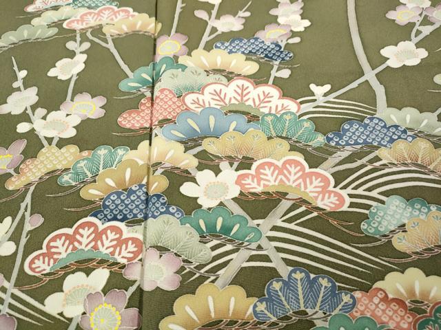 平和屋着物●訪問着　友禅　作家物　立波草花文　暈し染め　正絹　逸品　CABH2436ut