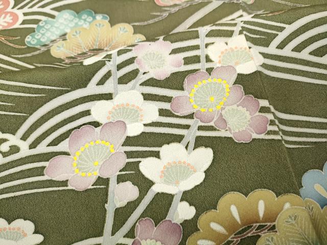 平和屋着物●訪問着　友禅　作家物　立波草花文　暈し染め　正絹　逸品　CABH2436ut