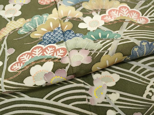平和屋着物●訪問着　友禅　作家物　立波草花文　暈し染め　正絹　逸品　CABH2436ut