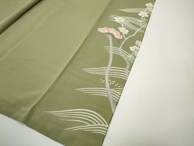 平和屋着物●訪問着　友禅　作家物　立波草花文　暈し染め　正絹　逸品　CABH2436ut