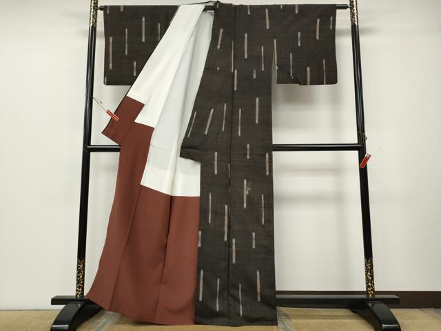 平和屋着物●上質な紬　吉祥間道　正絹　逸品　CABH2438ut