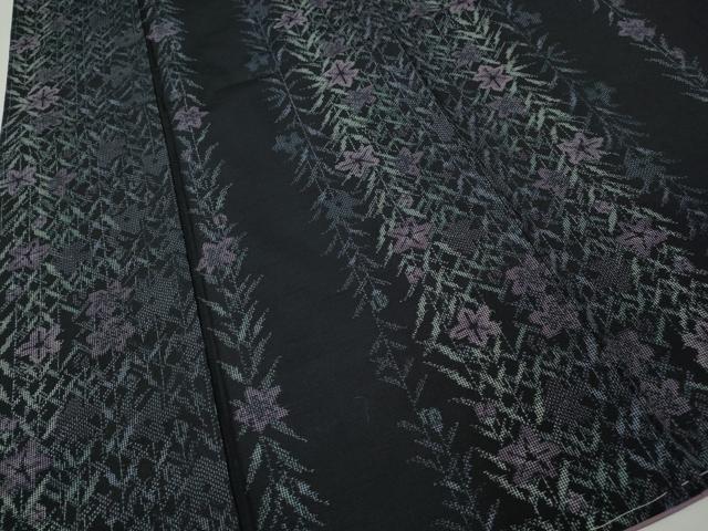 平和屋着物●上質な紬　草花間道　正絹　逸品　未使用　CABH2439ut