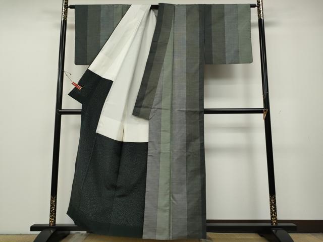 平和屋着物●本場大島紬　9マルキ　間道　正絹　逸品　CABH2445ut