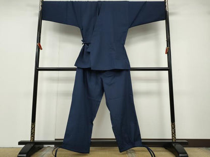 平和屋着物●男性　作務衣　濃藍色　CABH2446ut