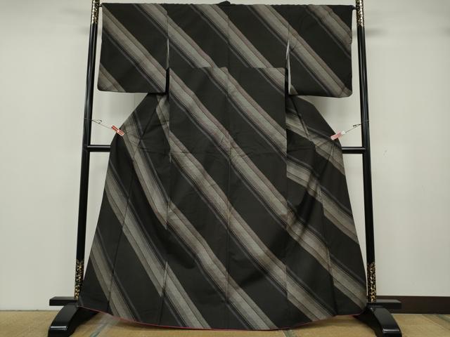 平和屋着物●本場大島紬　9マルキ　斜線文　正絹　逸品　CABH2450ut