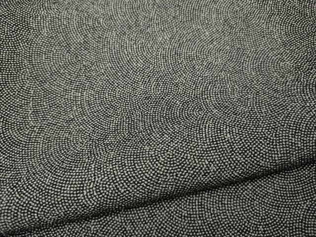 平和屋着物●江戸小紋　鮫小紋柄　黒地　鬼しぼ縮緬　正絹　逸品　未使用　CABH2452ut