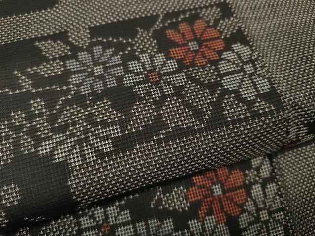 平和屋着物●本場大島紬　9マルキ　エ霞枝花文　正絹　逸品　CABH2454ut