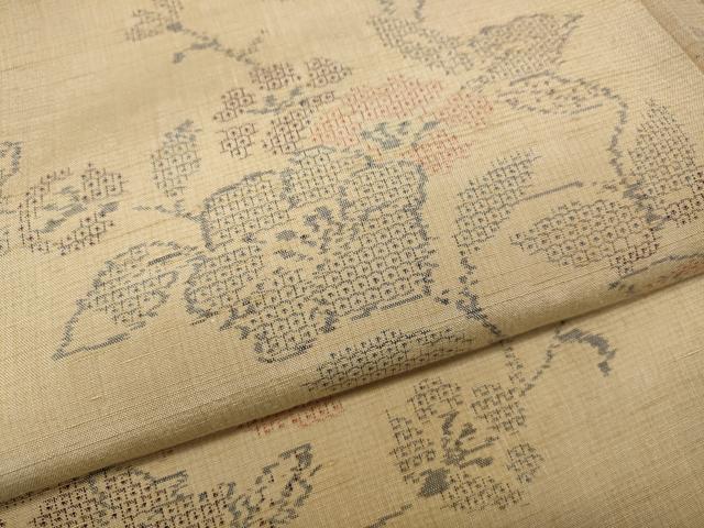平和屋着物●結城紬　100亀甲　枝花文　正絹　逸品　CABH2460ut