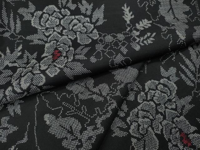 平和屋着物●本場大島紬　9マルキ　草花文　正絹　逸品　CABH2465ut