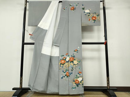 平和屋着物●訪問着　枝椿　金彩　正絹　逸品　CABH2467ut