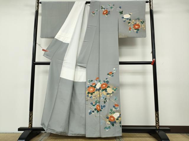 平和屋着物●訪問着　枝椿　金彩　正絹　逸品　CABH2467ut