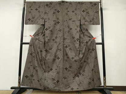 平和屋着物●本場大島紬　9マルキ　蔦の葉花文　正絹　逸品　CABH2471ut